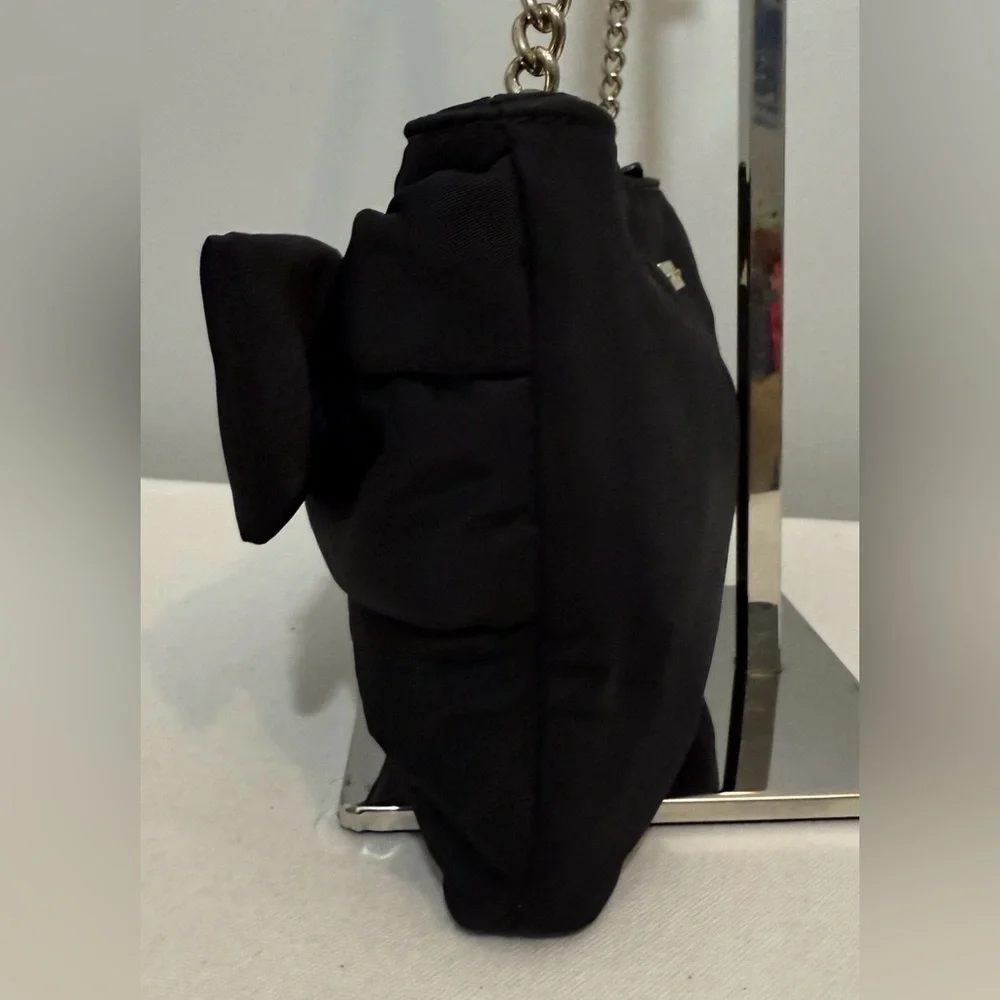 Kate Spade Have Courage Shoulder Bag Black Nylon Bow PXRU2267